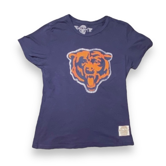 Y2K Reebok Chicago Bears Retro Logo Short Sleeve Shirt Blue NFL Size‎ Medium - Picture 1 of 4